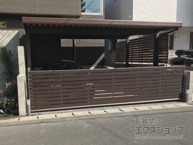 千葉県流山市ののカーポート レオンポートneo 2台用 角柱4本柱 積雪〜50cm対応 施工例