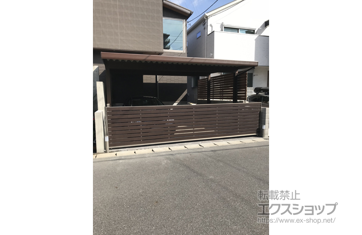 千葉県流山市ののカーゲート ワイドオーバードアS5型 マテリアルカラー 電動式 施工例