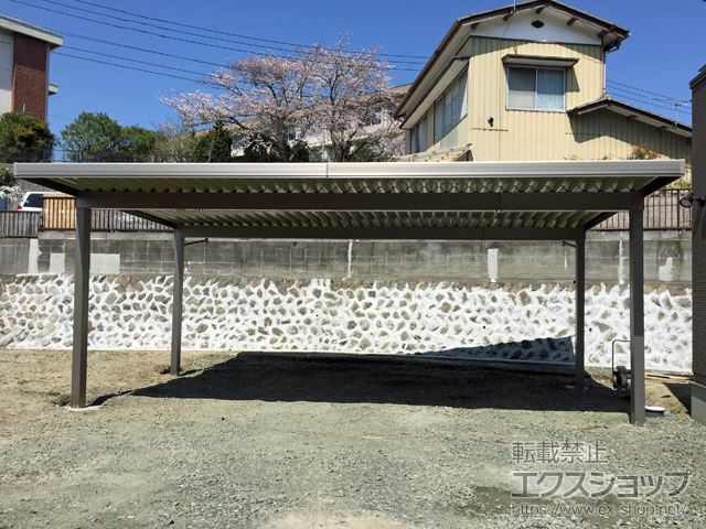 茨城県北茨城市ののカーポート テリオスポートIII 1500 3台用 角柱4本仕様 積雪〜50cm対応 施工例