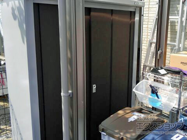 東京都東久留米市のの物置・屋外倉庫 ロータス LS-1305 一般型 1320×500×1800 LS-1305-CB 施工例