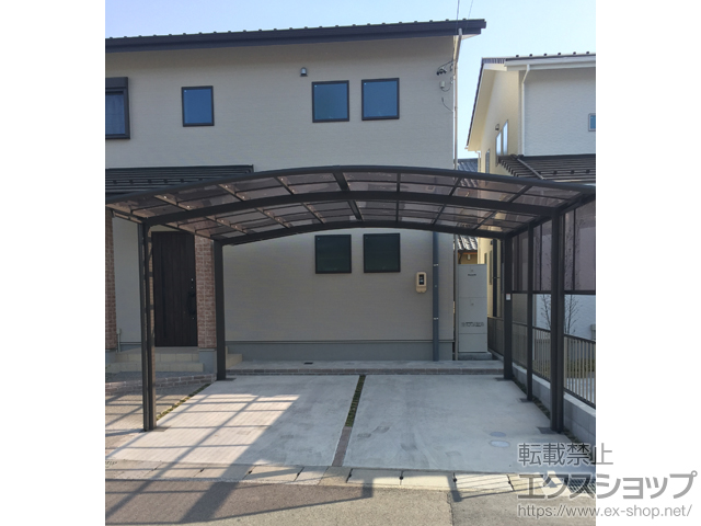 岐阜県岐阜市ののカーポート ネスカR (ラウンドスタイル) ワイド 積雪〜20cm対応 施工例