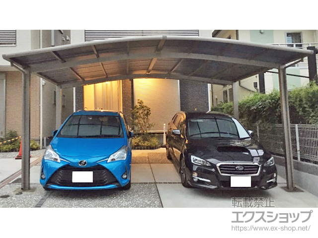 長崎県長崎市ののカーポート ネスカR (ラウンドスタイル) ワイド 積雪〜20cm対応 施工例