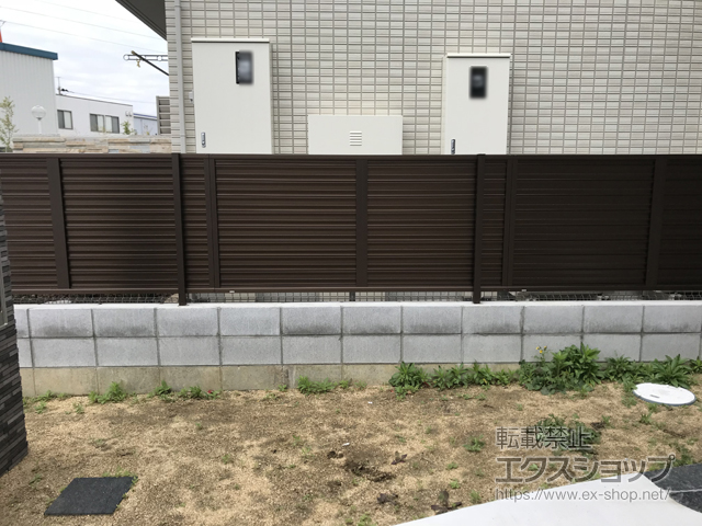 大阪府堺市ののフェンス・柵 ミエーネフェンス 目隠しルーバータイプ 自由柱タイプ 施工例