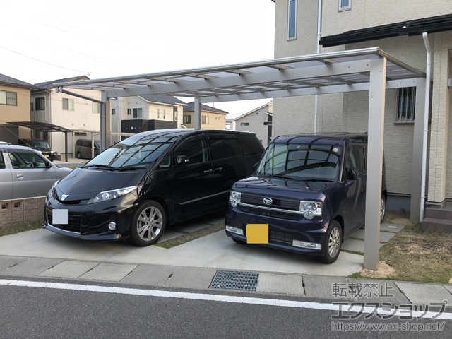 滋賀県栗東市ののカーポート エフルージュ ツイン 積雪〜20cm対応 施工例