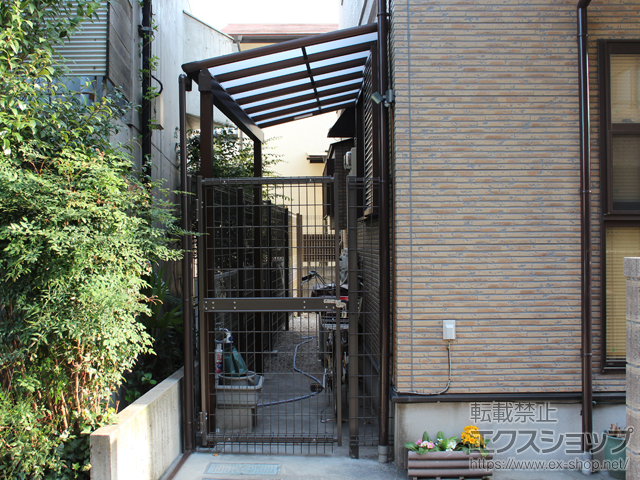 東京都国分寺市ののテラス屋根 プレシオステラス F型 テラスタイプ 単体 積雪〜50cm対応 *正面台形納まり 施工例