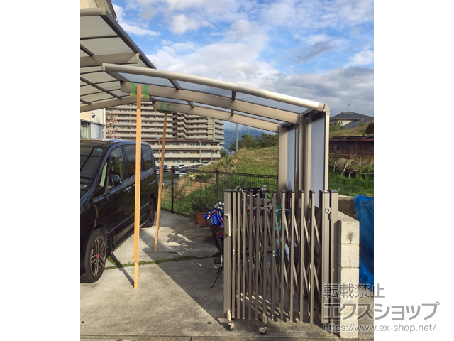 大阪府富田林市ののサイクルポート・駐輪場 ネスカRミニ (ラウンドスタイル) 積雪〜20cm対応 施工例