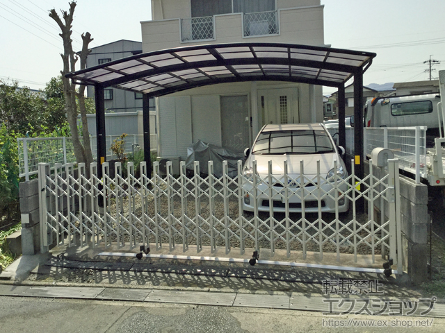 静岡県静岡市ののカーゲート トリップゲート イノーバH ガイドーレール後付けタイプ 片開き 46S 施工例