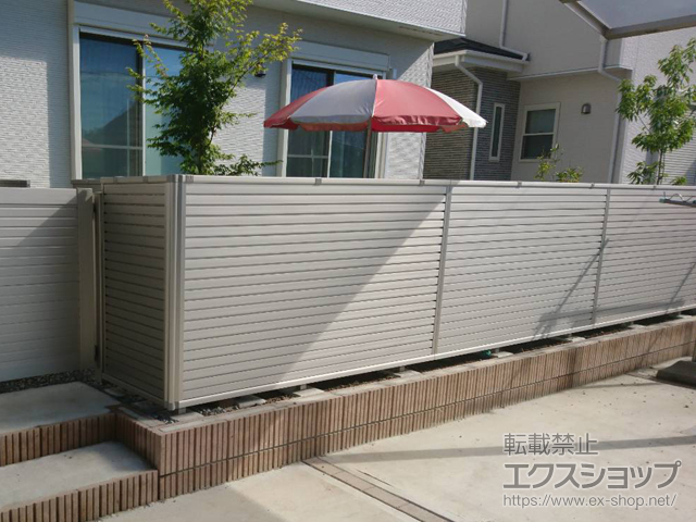 群馬県前橋市ののフェンス・柵 シンプレオフェンス5型 横目隠し 自由柱施工 施工例