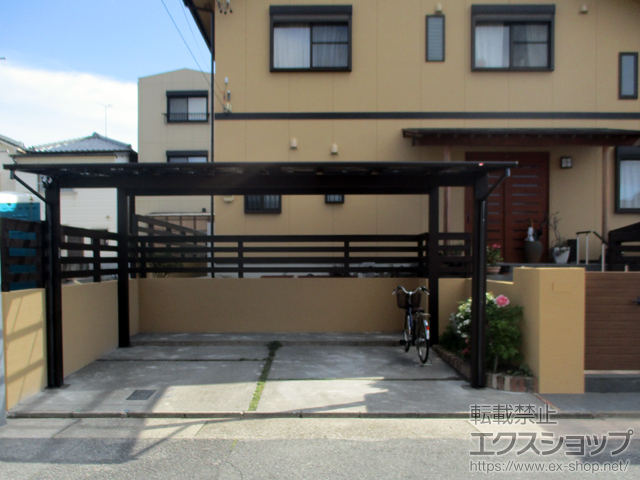 愛知県名古屋市ののカーポート エフルージュ ツイン 積雪〜20cm対応 施工例