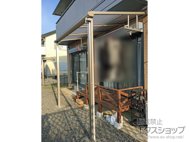 栃木県矢板市ののテラス屋根 プレシオステラス F型 テラスタイプ 単体 積雪〜20cm対応 施工例