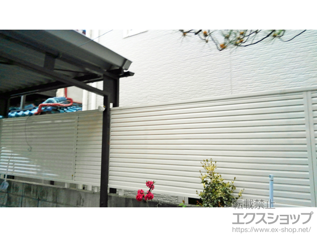 大阪府東大阪市ののフェンス・柵 ミエーネフェンス 目隠しルーバータイプ 自由柱施工 施工例
