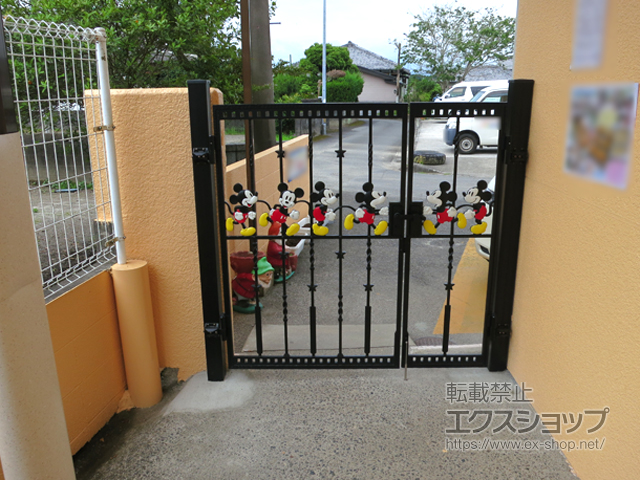 宮崎県のディズニー門扉ミッキーc型 両開きの施工例一覧 画像表示 門扉ならエクスショップ