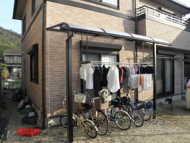 岡山県玉野市ののテラス屋根 プレシオステラス R型 テラスタイプ 単体 積雪〜20cm対応 施工例