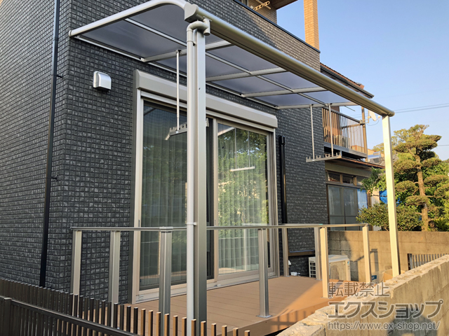 熊本県山鹿市ののテラス屋根 ヴェクターテラス R型 テラスタイプ 単体 積雪〜20cm対応 施工例