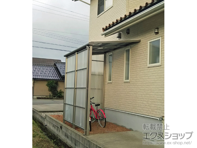 石川県小松市ののストックヤード スピーネストックヤードF型 波板タイプ スクリーン仕様 積雪〜50cm対応 施工例