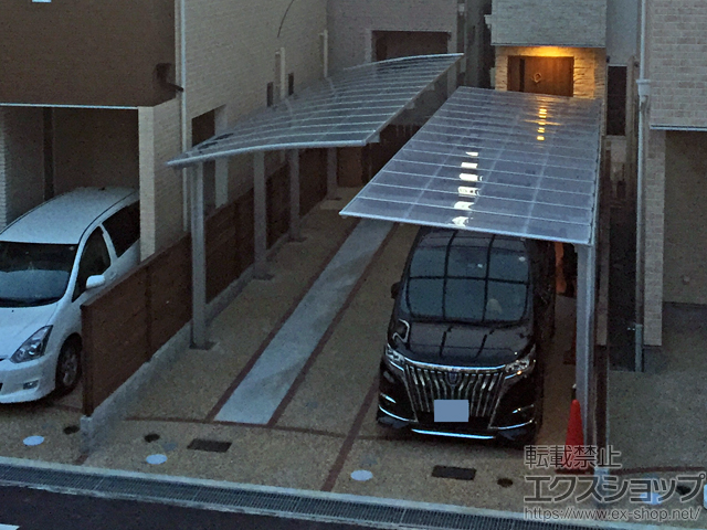 兵庫県西宮市ののカーポート レイナポートグラン 縦連棟　積雪〜20cm対応 施工例