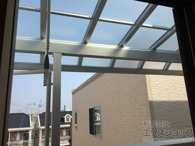 兵庫県西宮市ののバルコニー・ベランダ屋根 ヴェクターテラス R型 1500 屋根タイプ 単体 積雪〜50cm対応 施工例