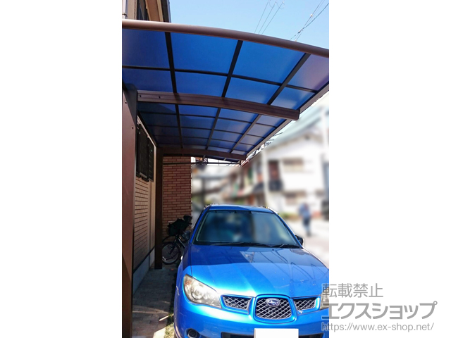 大阪府摂津市ののカーポート レイナポートREグラン 前下がり 積雪〜20cm対応 施工例