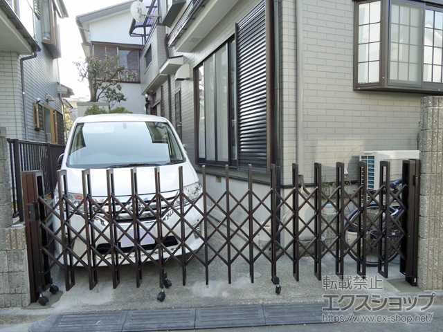 神奈川県相模原市ののカーゲート タフゲート 片開きタイプ キャスタータイプ 36S 施工例