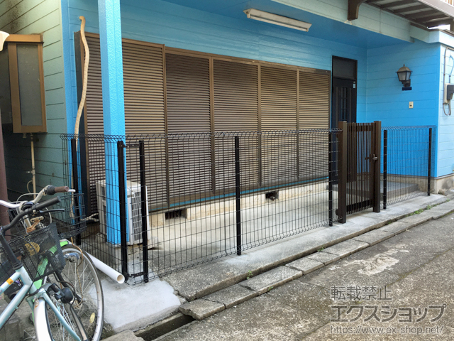 埼玉県和光市ののフェンス・柵 イーネットフェンス1F型 自由柱施工 施工例