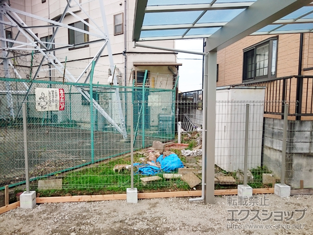 埼玉県東松山市ののフェンス・柵 イーネットフェンス1F型 自由柱タイプ 施工例