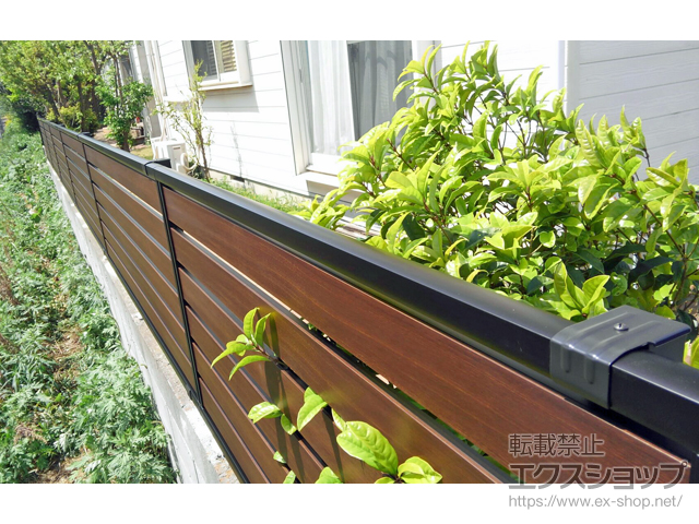 千葉県千葉市のの門扉、フェンス・柵、カーポート モクアルフェンス 横板タイプ 自由柱施工 施工例