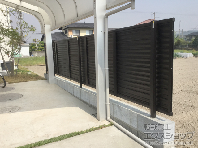 岡山県倉敷市ののフェンス・柵 ミエーネフェンス 目隠しルーバータイプ 自由柱施工 施工例