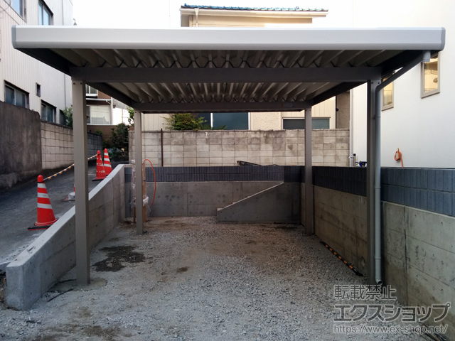 群馬県渋川市ののカーポート ジーポートneo Aタイプ 角柱4本仕様 積雪〜100cm対応 施工例