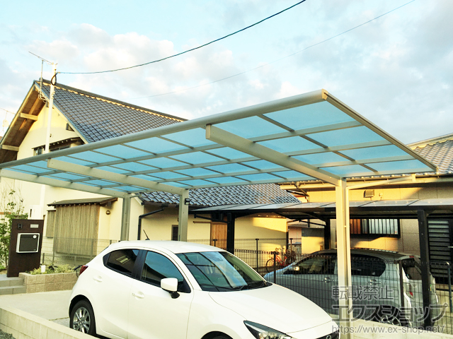 福岡県糸島市ののカーポート エフルージュグラン 延長　積雪〜20cm対応 施工例