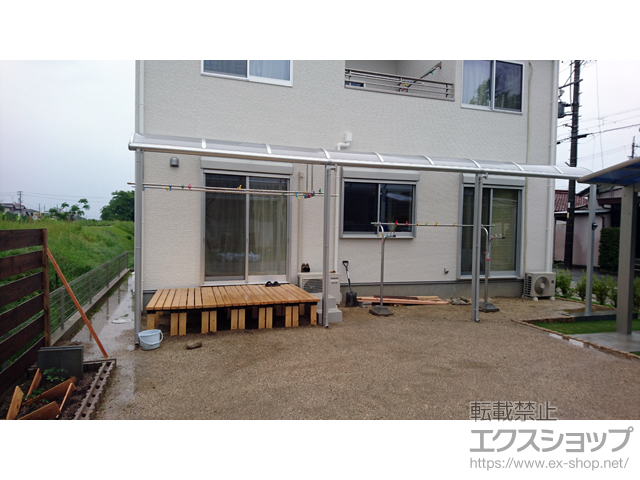 愛知県稲沢市ののテラス屋根 ヴェクターテラス R型 テラスタイプ 三連棟 積雪〜20cm対応 施工例