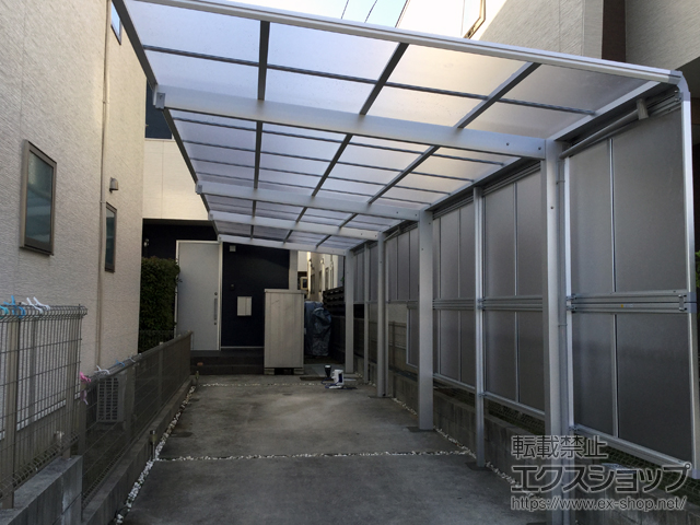 愛知県尾張旭市ののカーポート エフルージュグラン 縦連棟　積雪〜20cm対応 施工例