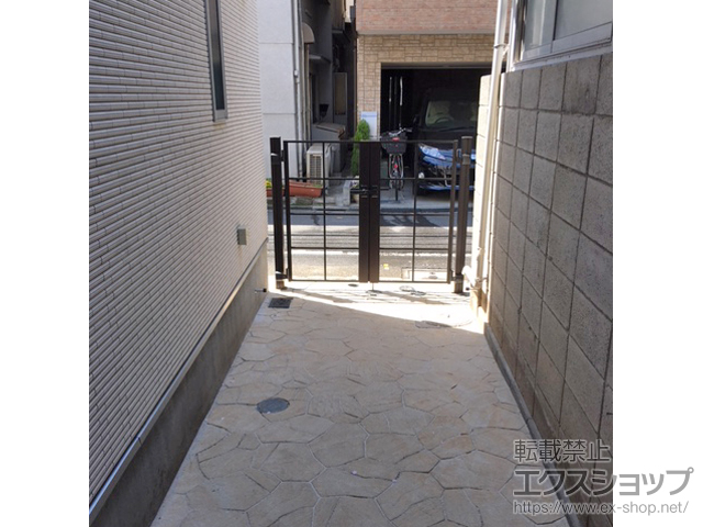 東京都品川区のの門扉 シャローネ門扉SC03型 両開き 門柱仕様 施工例