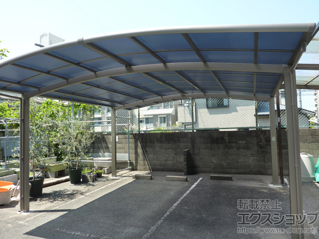 大阪府大東市ののカーポート ネスカR (ラウンドスタイル) ワイド 積雪〜20cm対応 施工例