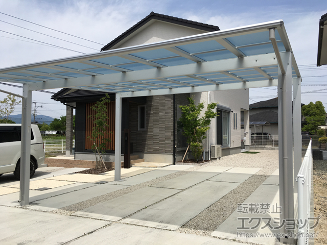 佐賀県神埼市ののカーポート エフルージュ ツイン 積雪〜20cm対応 施工例