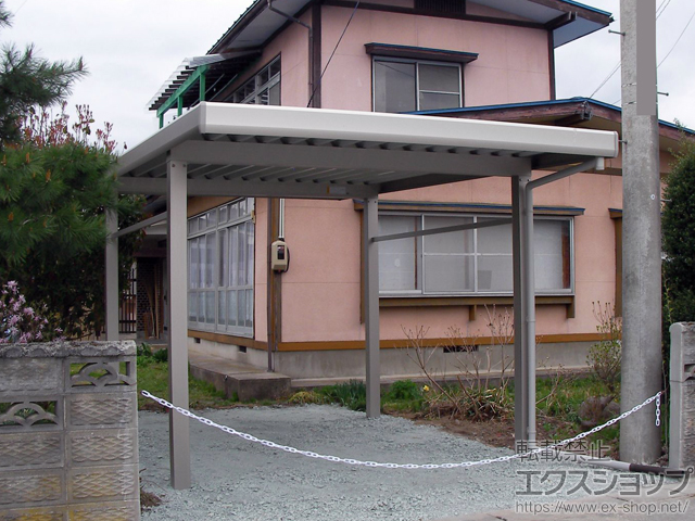 山形県東根市ののカーポート ジーポートneo Aタイプ 角柱4本仕様 積雪〜100cm対応 施工例