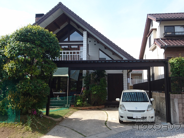 島根県出雲市ののカーポート エフルージュ ツイン50 積雪〜50cm対応 施工例