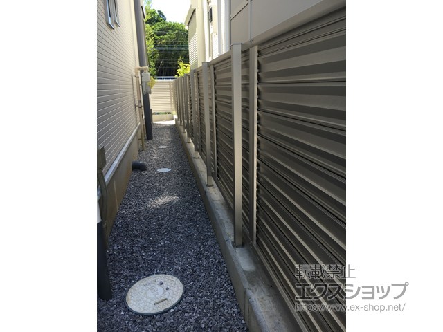 茨城県守谷市ののフェンス・柵 ミエーネフェンス 目隠しルーバータイプ 自由柱タイプ 施工例