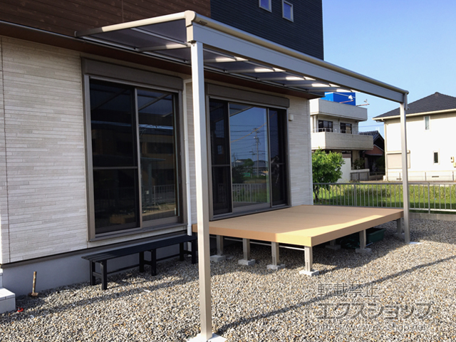 三重県鈴鹿市ののテラス屋根 ヴェクターテラス F型 テラスタイプ 単体 積雪〜20cm対応 施工例