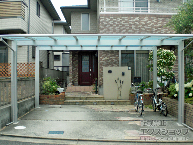 京都府相楽郡精華町ののカーポート エフルージュ ツイン 積雪〜20cm対応 施工例
