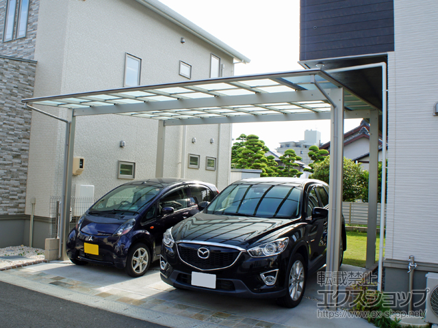 静岡県浜松市ののカーポート エフルージュ ツイン マテリアルカラー 積雪〜20cm対応 施工例