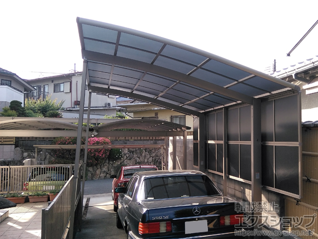 大阪府枚方市ののカーポート ネスカR (ラウンドスタイル) 積雪〜20cm対応 施工例