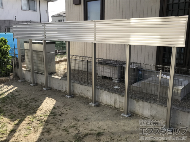 宮城県富谷市ののフェンス・柵 ミエーネフェンス 目隠しルーバータイプ ※柱別途（パネル1段） 施工例