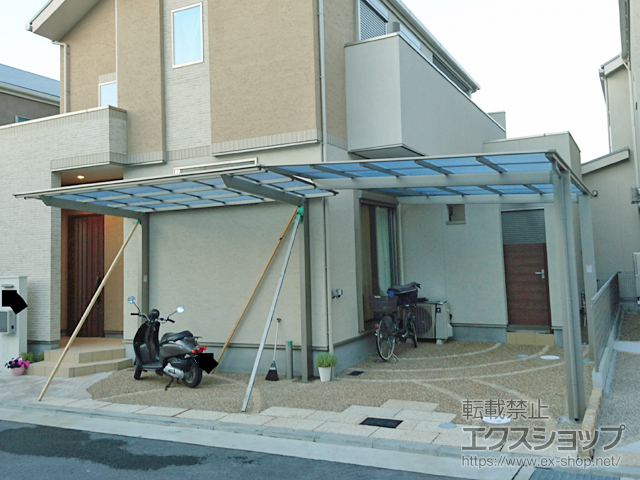 大阪府枚方市ののカーポート ネスカF (フラットスタイル) 積雪〜20cm対応 施工例