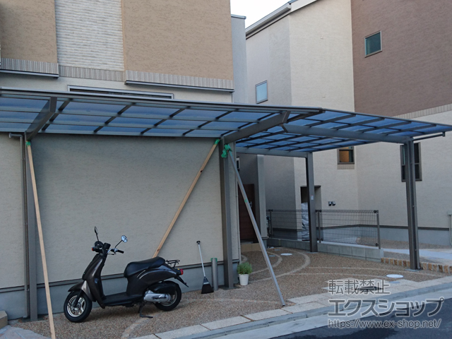 大阪府枚方市ののカーポート ネスカF (フラットスタイル) 積雪〜20cm対応 施工例