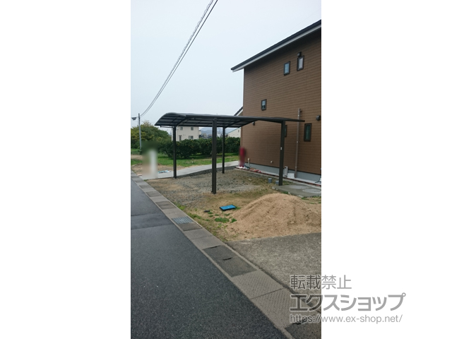 広島県尾道市ののカーポート ネスカR (ラウンドスタイル) ワイド 積雪〜20cm対応 施工例