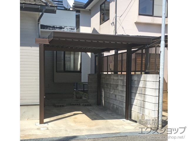 新潟県新潟市ののカーポート ジーポートneo Aタイプ 角柱4本柱 積雪〜100cm対応 施工例