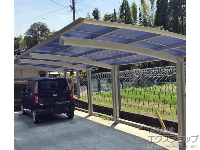 鹿児島県鹿児島市ののカーポート プレシオスポート 縦連棟 積雪〜20cm対応 施工例