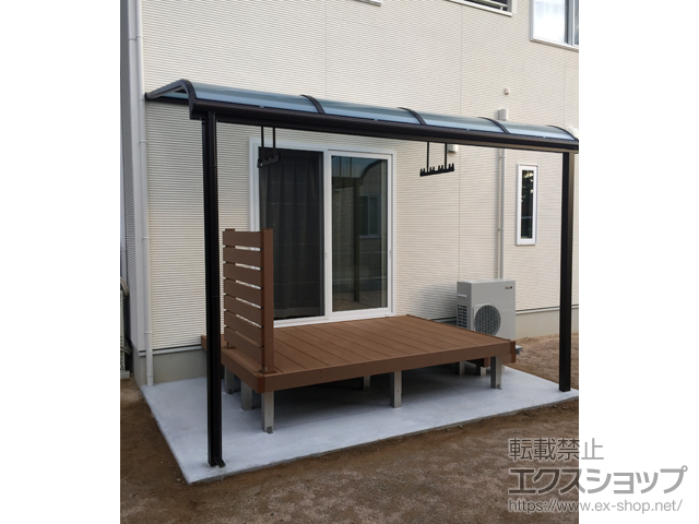 山口県防府市ののテラス屋根 ヴェクターテラス Ｒ型 テラスタイプ 単体 積雪〜20cm対応 施工例