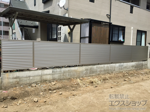 宮城県仙台市ののフェンス・柵 ミエーネフェンス 目隠しルーバータイプ 自由柱施工 施工例