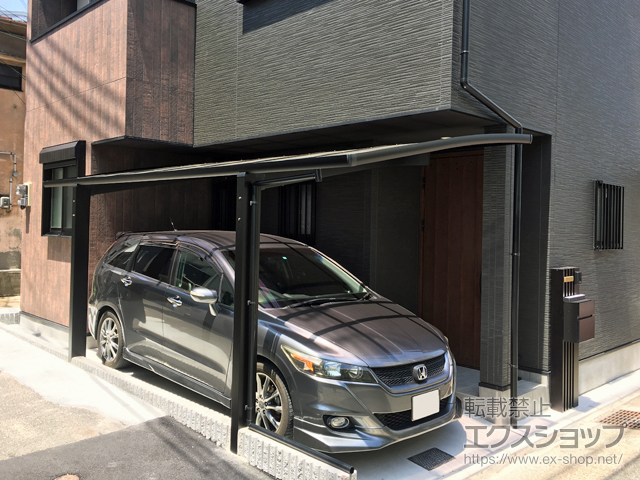 兵庫県神戸市ののカーポート ネスカR (ラウンドスタイル) 積雪〜20cm対応 施工例